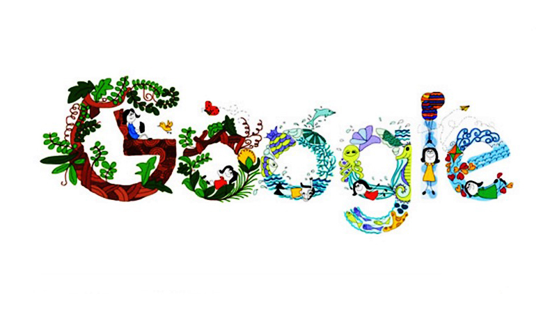 11 years Old Makes the doodle for Google clebrating Children's Day