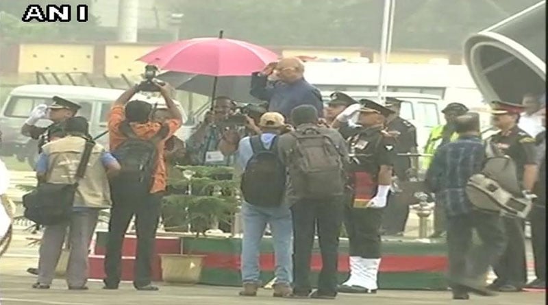refusing umbrella, President Kovind takes salute amid pouring rain in Kerala