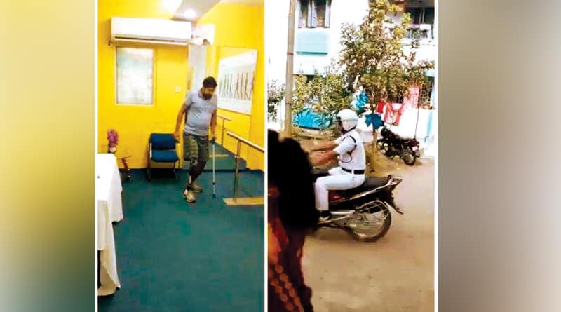 Traffic sergeant Sudip Roy wants to join duty on road with the help of artificial leg