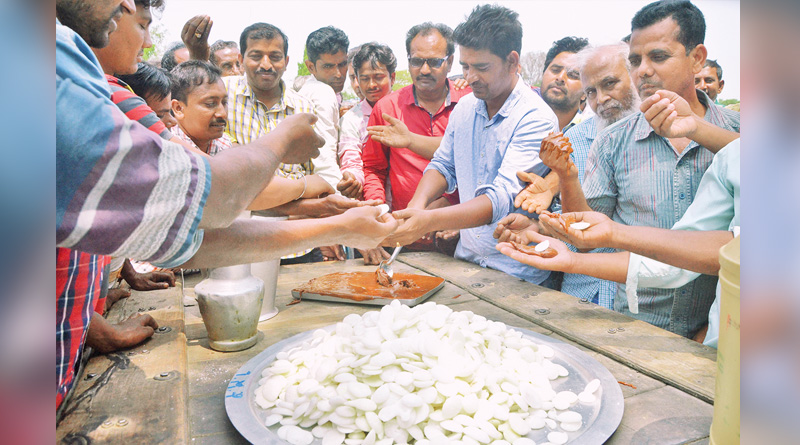 West Bengal panchayat polls: Anubrata Mandal distributes sweets to candidates