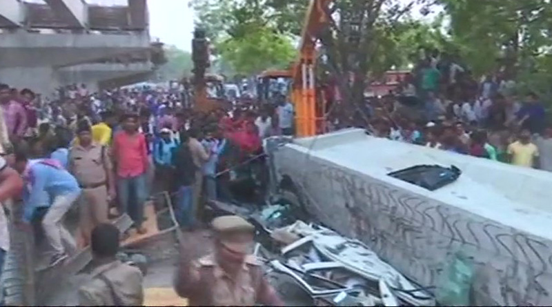 under construction flyover collapsed in Uttar Pradesh's Varanasi