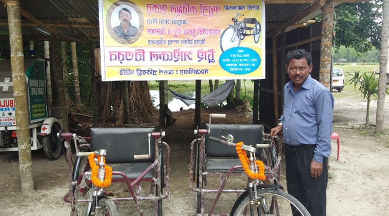 Malbazar: Padma shri Karimul Haque give try cycle for Disabled 