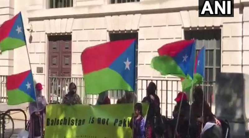 The Free Balochistan Movement activists held a protest in front of Chinese Embassy
