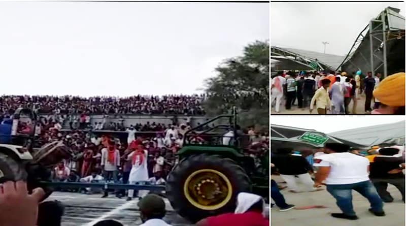 A tin shed collapsed during a tractor race in Sri Ganganagar's Padampur earlier today