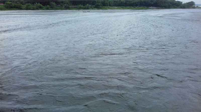 A river illegally filled up by a private company in Durgapur.