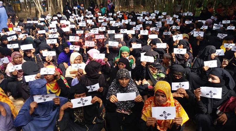 One year in exile, Rohingyas protest in Bangladesh 