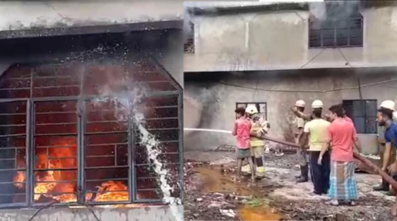 Massive fire  breaks out in a stowage at Rajarhat