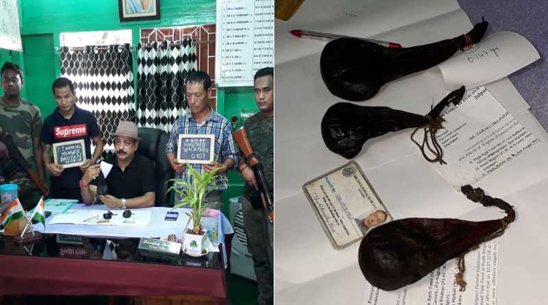Officers of Belakoba forest range have seized three gallbladders of Asian black bear