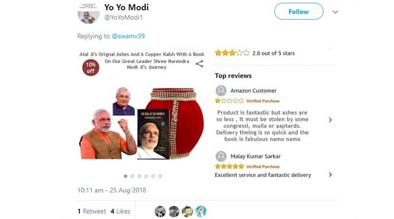 Atal Bihari Vajpayee’s ashes for sale in Amazon, tweets BSP leader