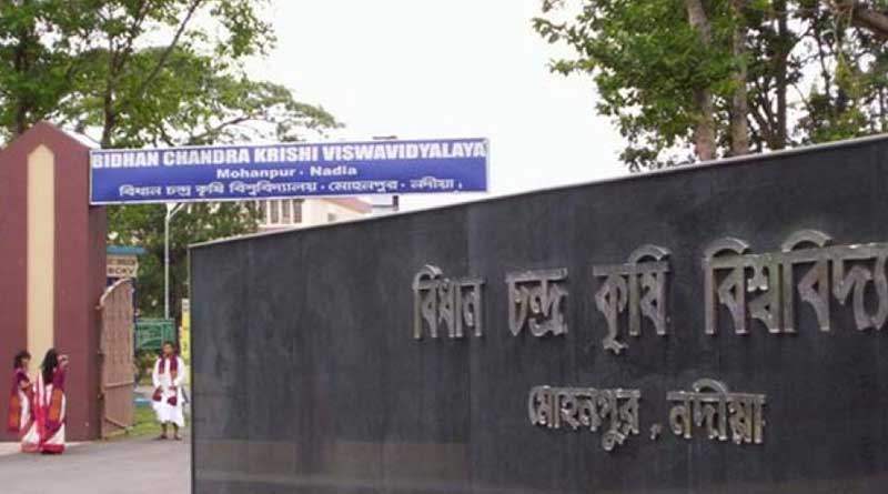 Students protest in Bidhan Chandra Krishi Viswavidyalaya