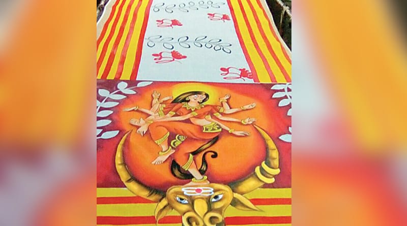 Durga saree is huge hit in kalna this puja