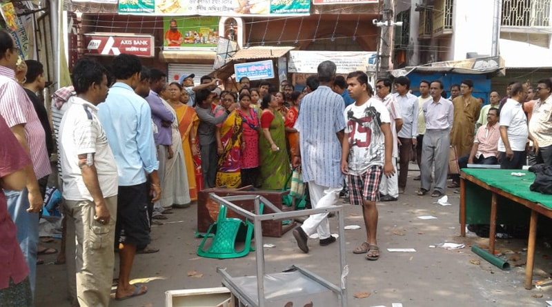 TMC councilor vandalizes Durga Puja pandal
