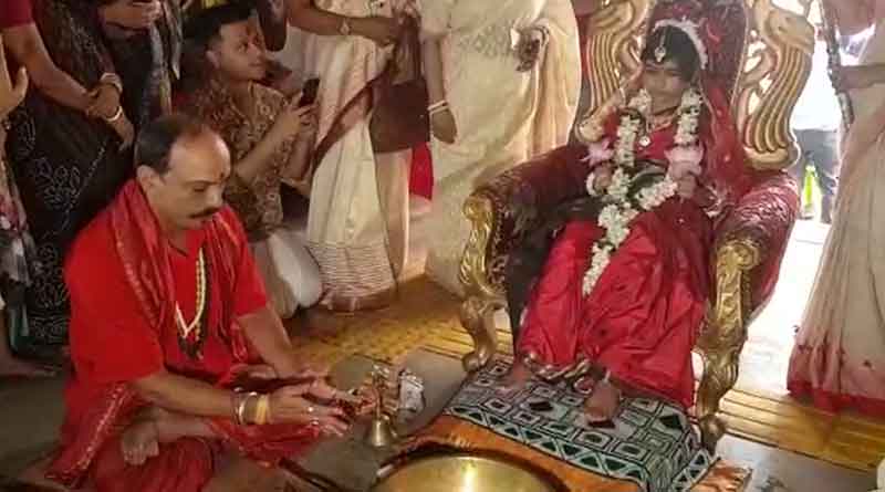 Visually challenged girl worshiped as ‘Kumari’ at Samaj Sebi Sangha