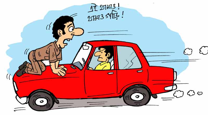 Gurgaon Man drags Cop On Car