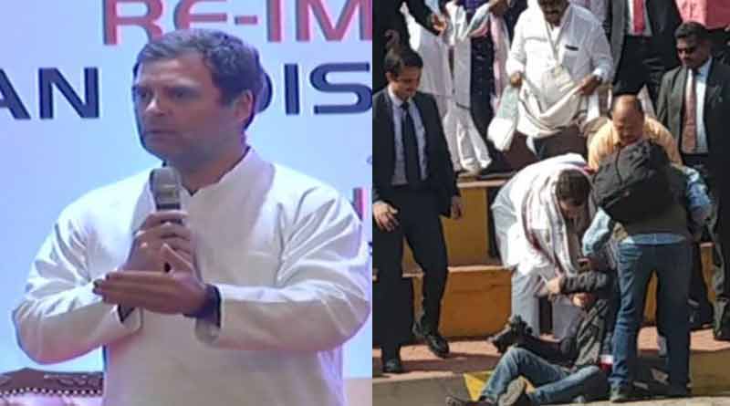 Rahul Gandhi helps photographer 