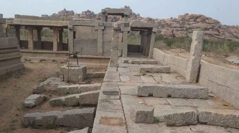 Miscreants pull down Hampi pillars 