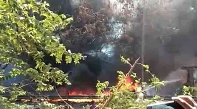 Fire broke out at slum are in Dunlop