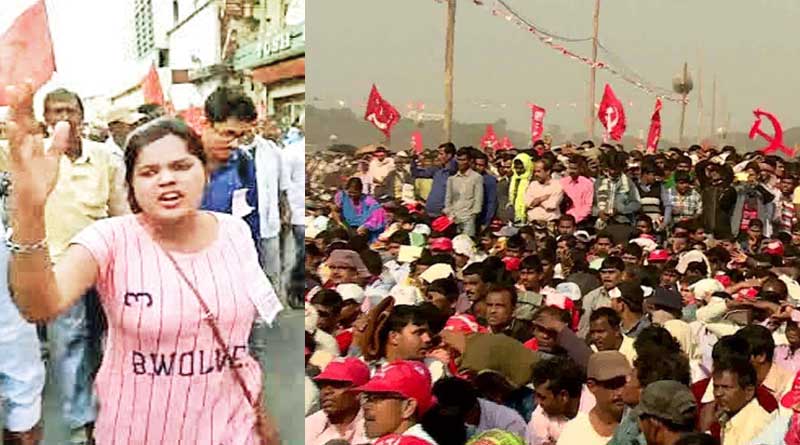 Youth and students wings of Left Front making new slogans