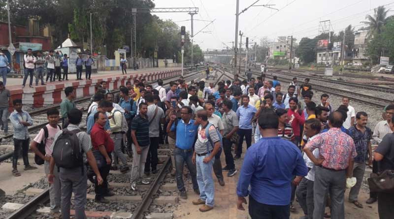 Ladies special local train stopped in Barasat station