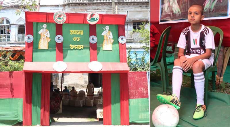Couple makes son's thread ceremony pandal depicting Mohun Bagan