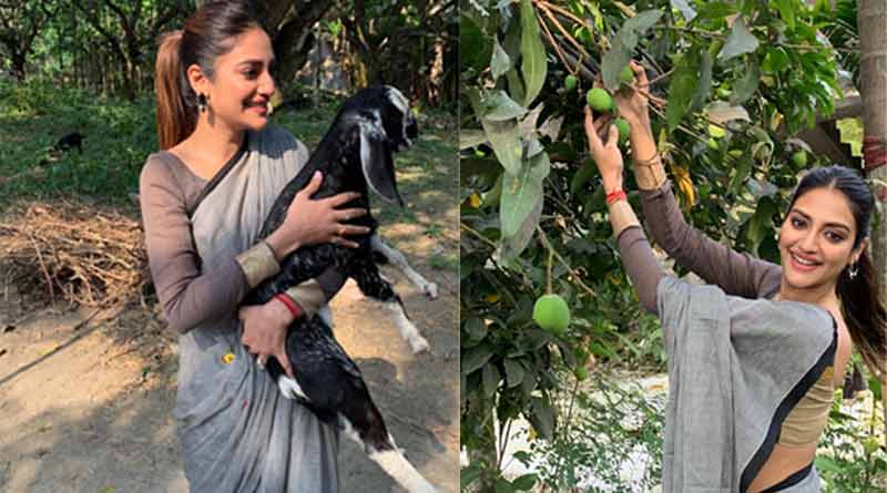 Nusrat Jahan sings a song in her election campaign at Haroa