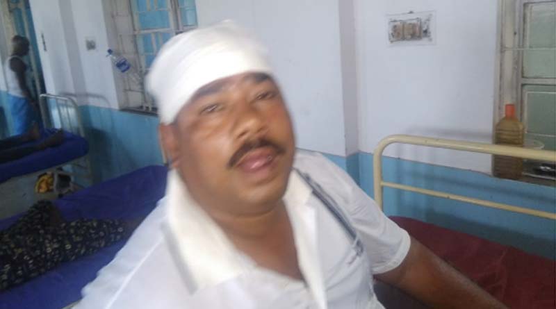 Chaos in Belur police station area, police man injured by TMC goons