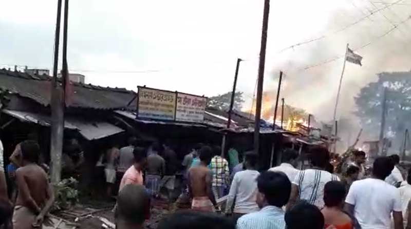 Fire breaks at a market in New Town police station area