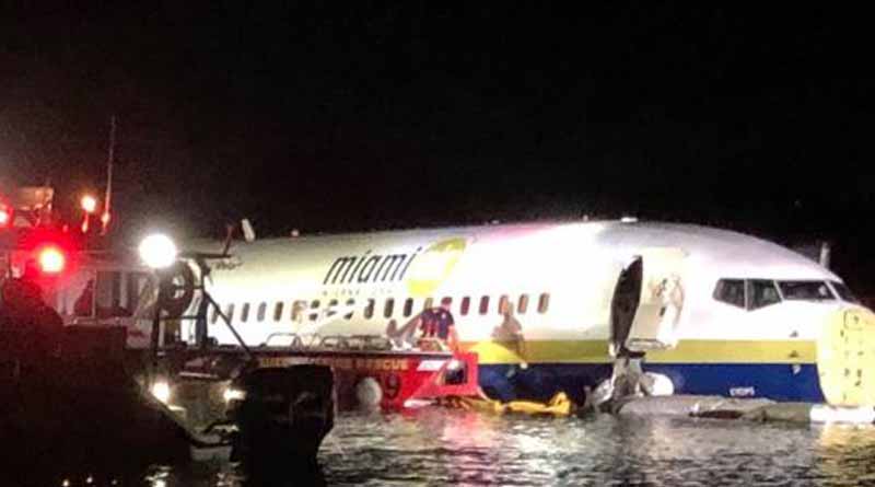 Boeing 737 commercial jet with 136 people on board slid into River