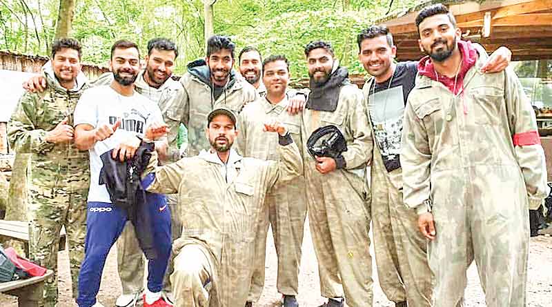 Indian cricketers play paint ball ahead of world cup match