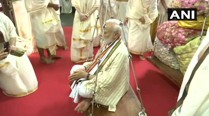 PM Narendra Modi offers prayers at Guruvayur temple in Kerala.