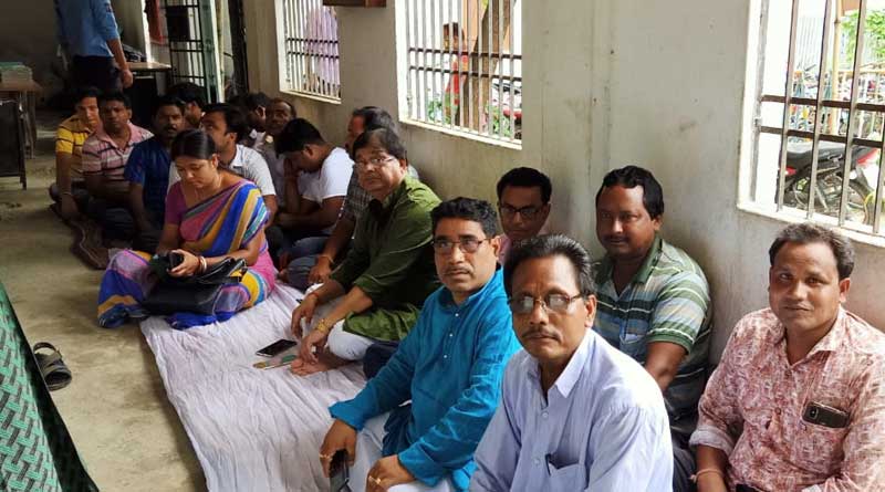 TMC MLA Udayan Guha stages protest in a Police station in Cooch Behar