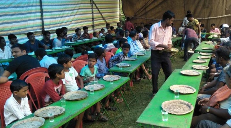 To celebrate victory, bjp worker invited neighbours for lunch.