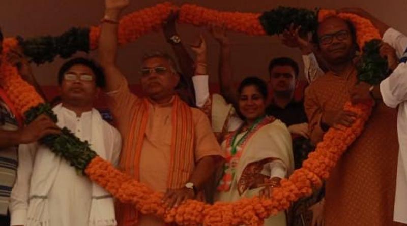 MP Dilip Ghosh attacks Mamata Banerjee and police in Keshpur