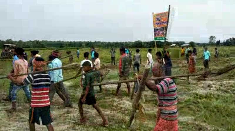 Helipad signboard disappear from Gajoldoba area, farmers are happy