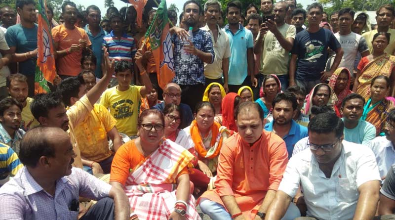 Cooch Behar: BJP staged protest against attack on leader's house