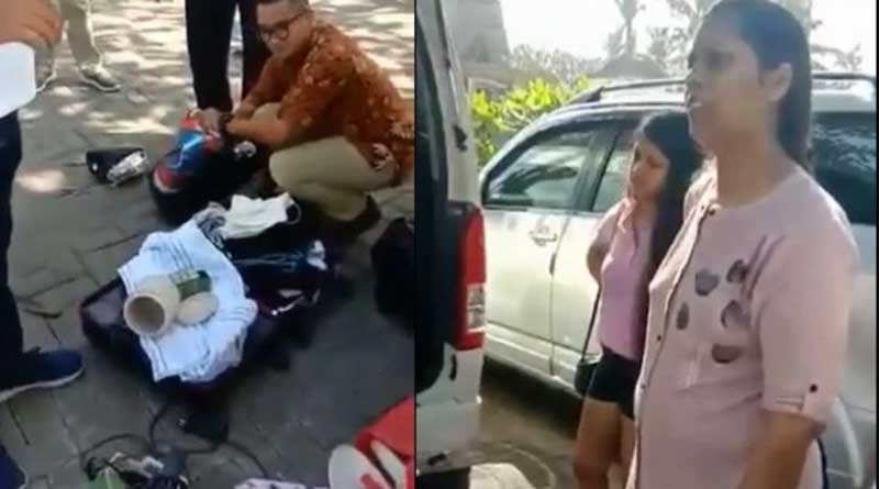 Indian family caught on hand for stealing stuffs from hotel in Bali