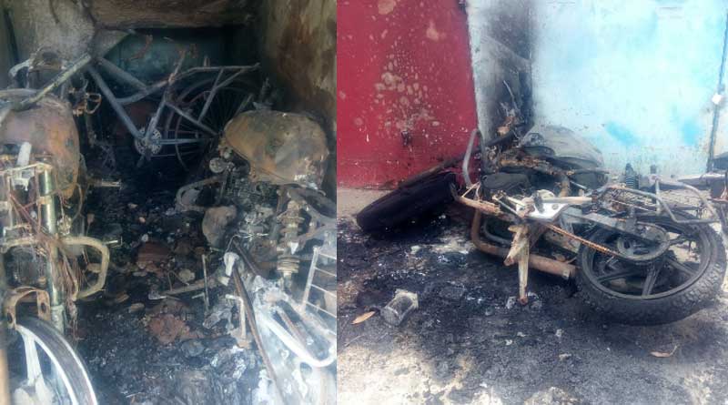 Bikes and car set on fire at Night in Durgapur, people panicked