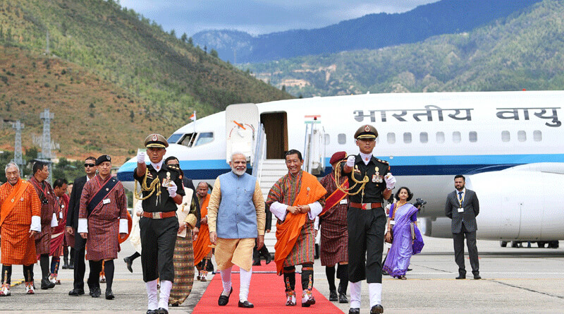 PM Narendra Modi reaches Bhutan, receives guard of honour