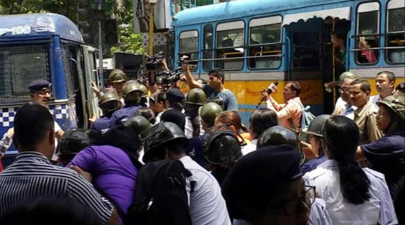 Part time professor stage protest in Kolkata in demand of pay scale