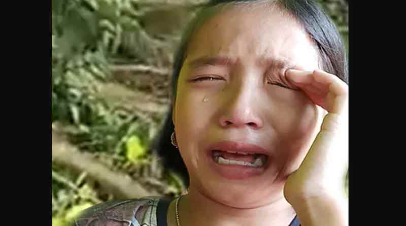 Elangbam Valentina crying after two trees planted by her were cut down