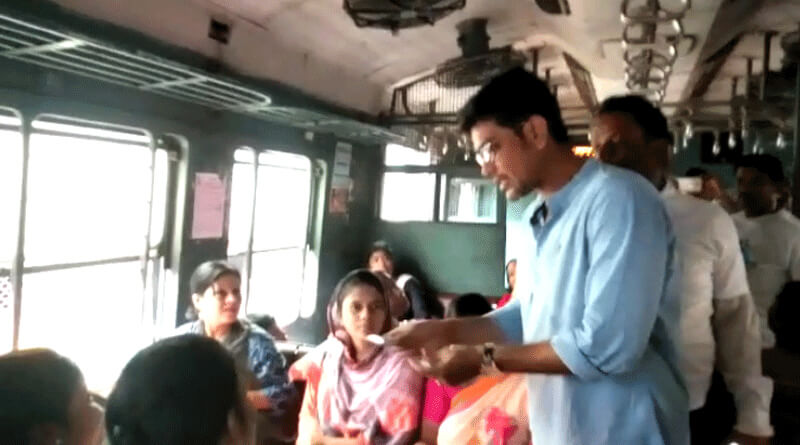 Minister laxmiratan sukla visits local train for didike bolo campaign