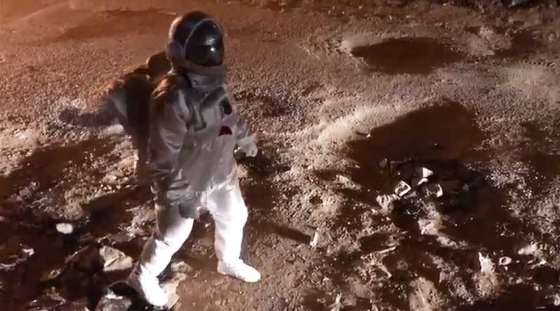 OMG! Astronaut walks on surface of moon in Bengaluru
