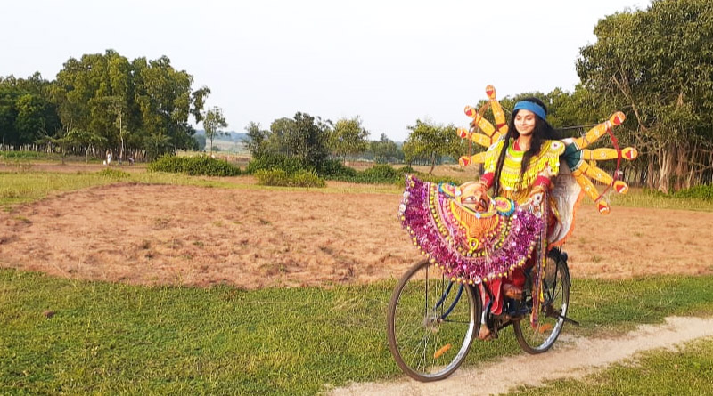 Purulia girl the flag bearer of Chhau dance this Durga Puja