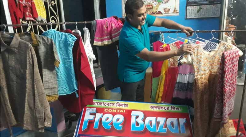 A teacher who lived in Kanthi distributed free clothes among poor people