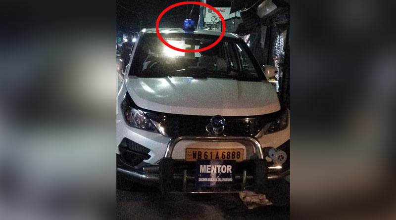 TMC leader of South Dinajpur slammed for using blue light in his car