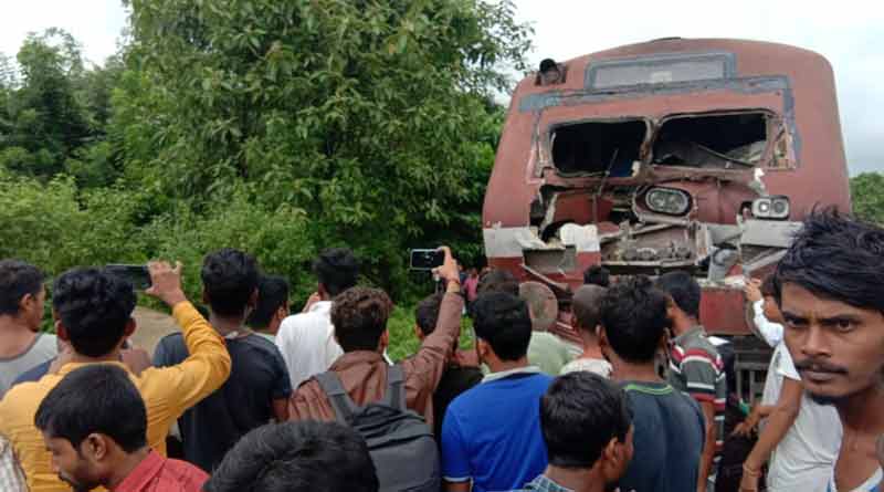 An elephant injured by train accident in Malbazar's Nagrakata