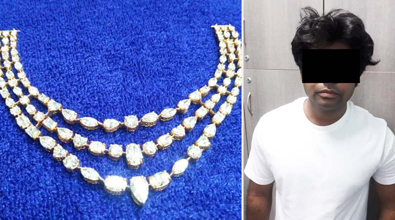 Diamond embellished Gold necklace theft, accused one