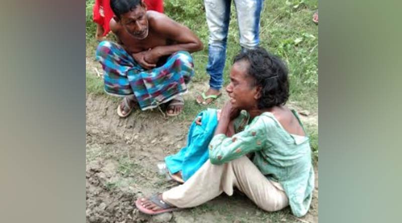 A woman thrashed by mob in Nadia's krishnanagar area