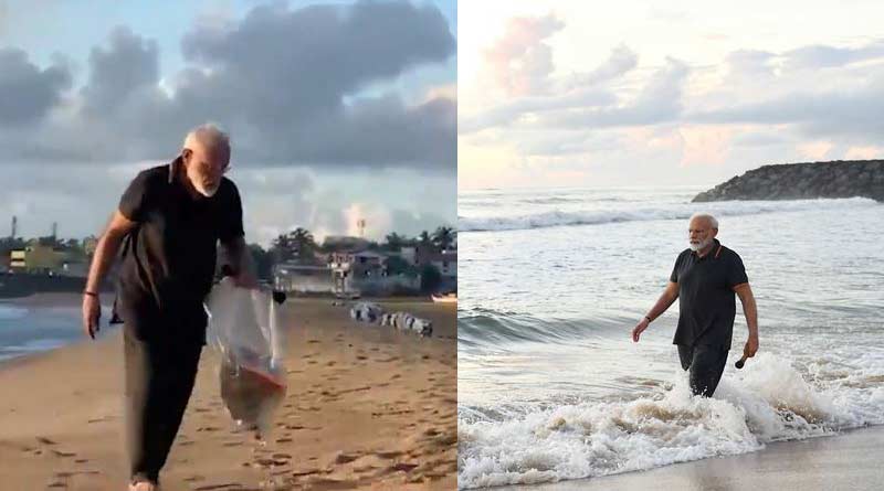 PM Narendra Modi: Plogging at a beach in Mamallapuram