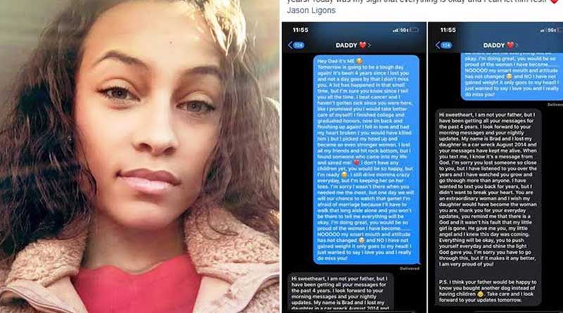Woman who texted her dead father's phone every day finally gets a reply